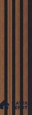 Brown Wooden Louver PN 05496 8 ft x 5 inch Charcoal Panel - 11 mm | Suitable for Feature Wall, TV Unit & Living Room | Width is Subjected to 5% Variation