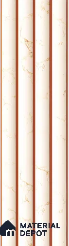 White Marble Louver PN 05499 8 ft x 5 inch Charcoal Panel - 11 mm | Suitable for Feature Wall, TV Unit & Living Room | Width is Subjected to 5% Variation