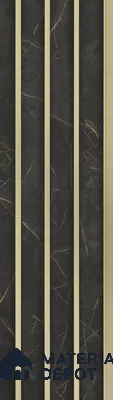 Grey Marble Louver PN 05501 8 ft x 5 inch Charcoal Panel - 11 mm | Suitable for Feature Wall, TV Unit & Living Room | Width is Subjected to 5% Variation