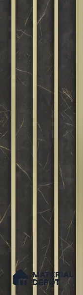 Grey Marble Louver PN 05501 8 ft x 5 inch Charcoal Panel - 11 mm | Suitable for Feature Wall, TV Unit & Living Room | Width is Subjected to 5% Variation