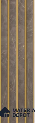 Brown Marble Louver PN 05502 8 ft x 5 inch Charcoal Panel - 11 mm | Suitable for Feature Wall, TV Unit & Living Room | Width is Subjected to 5% Variation