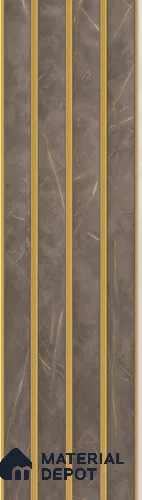 Brown Marble Louver PN 05502 8 ft x 5 inch Charcoal Panel - 11 mm | Suitable for Feature Wall, TV Unit & Living Room | Width is Subjected to 5% Variation