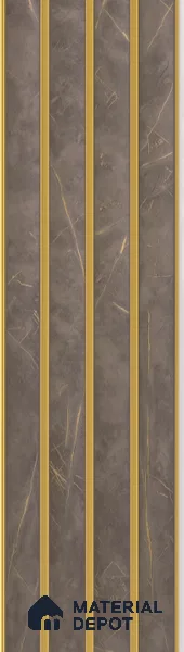 Brown Marble Louver PN 05502 8 ft x 5 inch Charcoal Panel - 11 mm | Suitable for Feature Wall, TV Unit & Living Room | Width is Subjected to 5% Variation
