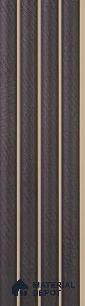 Grey Leather Louver PN 05503 8 ft x 5 inch Charcoal Panel - 11 mm | Suitable for Feature Wall, TV Unit & Living Room | Width is Subjected to 5% Variation