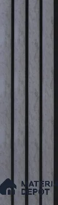 Grey Stone Louver PN 05505 8 ft x 5 inch Charcoal Panel - 11 mm | Suitable for Feature Wall, TV Unit & Living Room | Width is Subjected to 5% Variation