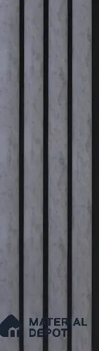 Grey Stone Louver PN 05505 8 ft x 5 inch Charcoal Panel - 11 mm | Suitable for Feature Wall, TV Unit & Living Room | Width is Subjected to 5% Variation