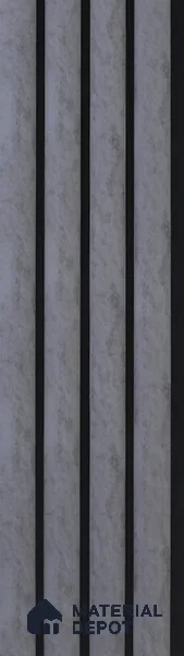 Grey Stone Louver PN 05505 8 ft x 5 inch Charcoal Panel - 11 mm | Suitable for Feature Wall, TV Unit & Living Room | Width is Subjected to 5% Variation