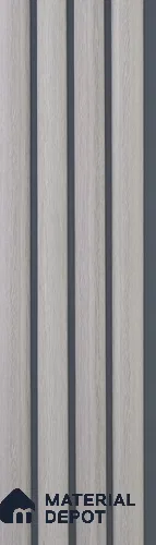 Grey Wooden Louver PN 05506 8 ft x 5 inch Charcoal Panel - 11 mm | Suitable for Feature Wall, TV Unit & Living Room | Width is Subjected to 5% Variation