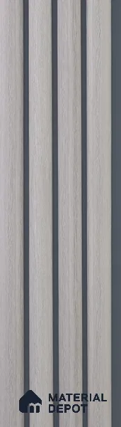 Grey Wooden Louver PN 05506 8 ft x 5 inch Charcoal Panel - 11 mm | Suitable for Feature Wall, TV Unit & Living Room | Width is Subjected to 5% Variation
