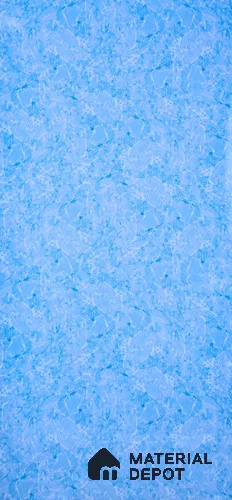 Blue Marble Look UPVC High Gloss Finish UV Marble Polygranite Sheets 8 ft x 4 ft | PG 00080 - 3 mm
