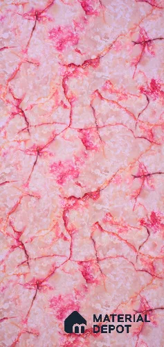 Pink Marble Look UPVC High Gloss Finish UV Marble Polygranite Sheets 8 ft x 4 ft | PG 00081 - 3 mm