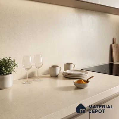 Marble Counter Top Slab TL 06035 Iconic Crema 8 ft x 2.6 ft mm Full Body Vitrified Matte Finish - 15 mm | Suitable For Counter Top, Dining Table Top & Window Frame