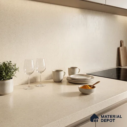 Marble Counter Top Slab TL 06035 Iconic Crema 8 ft x 2.6 ft mm Full Body Vitrified Matte Finish - 15 mm | Suitable For Counter Top, Dining Table Top & Window Frame