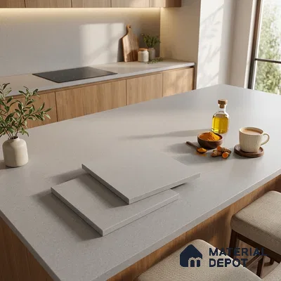 Cement Look Counter Top Slab TL 06036 Iconic Gris 8 ft x 2.6 ft mm Full Body Vitrified Matte Finish - 15 mm | Suitable For Counter Top, Dining Table Top & Window Frame