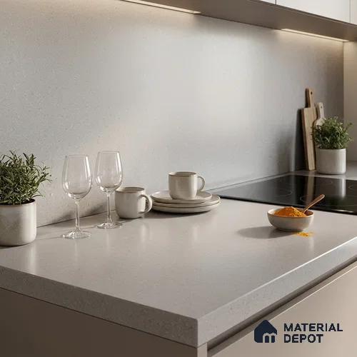 Cement Look Counter Top Slab TL 06036 Iconic Gris 8 ft x 2.6 ft mm Full Body Vitrified Matte Finish - 15 mm | Suitable For Counter Top, Dining Table Top & Window Frame