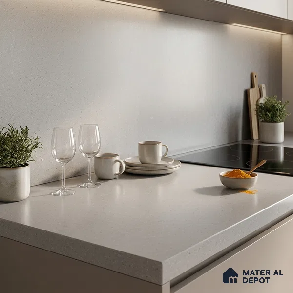 Cement Look Counter Top Slab TL 06036 Iconic Gris 8 ft x 2.6 ft mm Full Body Vitrified Matte Finish - 15 mm | Suitable For Counter Top, Dining Table Top & Window Frame