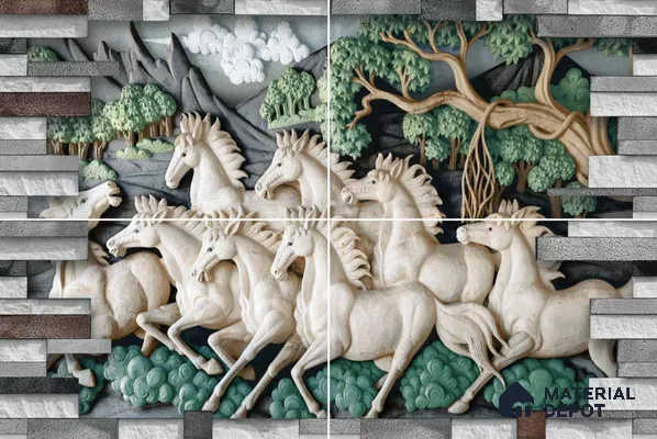 Highlighter Look Wall Tile TL 09506 | Matte Finish 18 x 12 inch Ceramic Tile - 7 mm | Suitable For Kitchen, Bathroom, Bedroom & Office