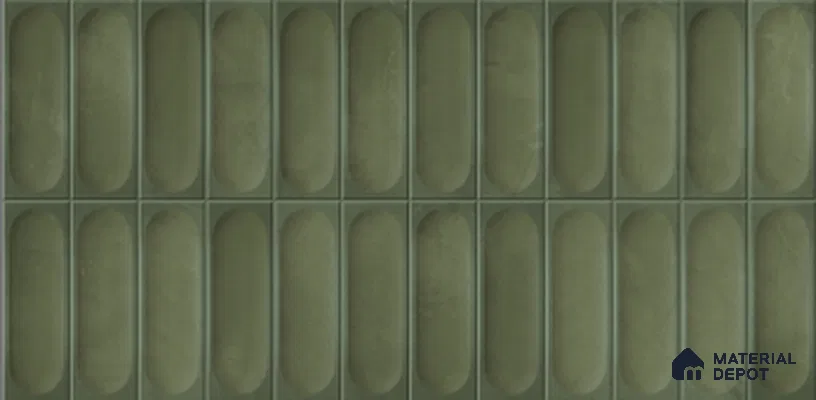Faux Subway Look Luna Dark Green TL 09792 H 2 ft x 1 ft Matte Finish Ceramic Wall Tile - 9 mm | Please Expect a Slight Variation of Pattern