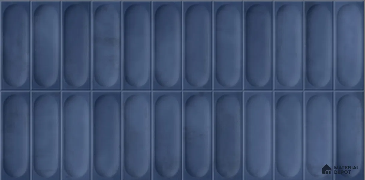 Faux Subway Look Luna Blue TL 09792 G 2 ft x 1 ft Matte Finish Ceramic Wall Tile - 9 mm | Please Expect a Slight Variation of Pattern