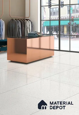 Terrazzo Wall & Floor Tile TL 01140 Panda Matte Finish 600 x 600 mm Plain Full Body Vitrified Tile - 9 mm