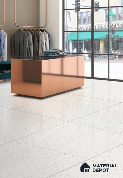 Terrazzo Wall & Floor Tile TL 01140 Panda Matte Finish 600 x 600 mm Plain Full Body Vitrified Tile - 9 mm