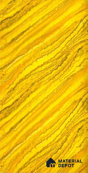 Yellow Marble Look Alabaster Sheet/Panel 8 ft x 4 ft - 2 mm | PN 06485 | Suitable for Pooja Room, Feature Wall, Ceiling & Reception | Width is Subjected to 5% Variation