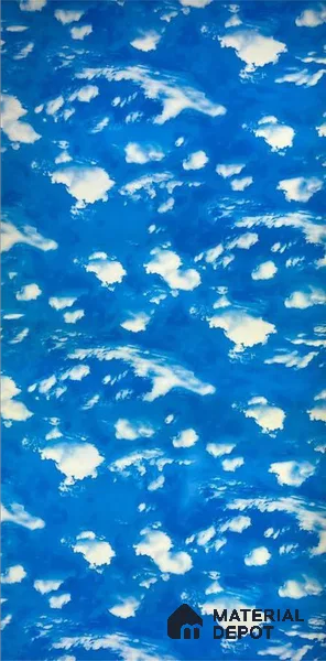 Blue Marble Look Alabaster Sheet/Panel 8 ft x 4 ft - 2 mm | PN 06486 | Suitable for Pooja Room, Feature Wall, Ceiling & Reception | Width is Subjected to 5% Variation