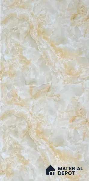 Brown Marble Look Alabaster Sheet/Panel 8 ft x 4 ft - 2 mm | PN 06487 | Suitable for Pooja Room, Feature Wall, Ceiling & Reception | Width is Subjected to 5% Variation