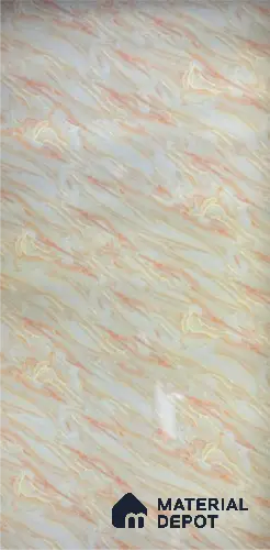 Multi Colour Marble Look Alabaster Sheet/Panel 8 ft x 4 ft - 2 mm | PN 06489 | Suitable for Pooja Room, Feature Wall, Ceiling & Reception | Width is Subjected to 5% Variation