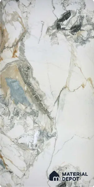 White Marble Look Alabaster Sheet/Panel 8 ft x 4 ft - 2 mm | PN 06479 | Suitable for Pooja Room, Feature Wall, Ceiling & Reception | Width is Subjected to 5% Variation