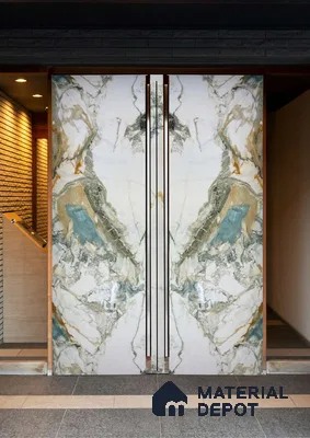 White Marble Look Alabaster Sheet/Panel 8 ft x 4 ft - 2 mm | PN 06479 | Suitable for Pooja Room, Feature Wall, Ceiling & Reception | Width is Subjected to 5% Variation