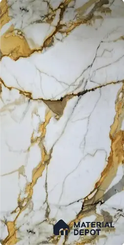 White Marble Look Alabaster Sheet/Panel 8 ft x 4 ft - 2 mm | PN 06480 | Suitable for Pooja Room, Feature Wall, Ceiling & Reception | Width is Subjected to 5% Variation