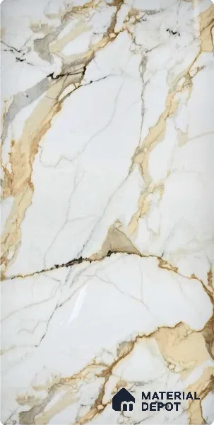White Marble Look Alabaster Sheet/Panel 8 ft x 4 ft - 2 mm | PN 06480 | Suitable for Pooja Room, Feature Wall, Ceiling & Reception | Width is Subjected to 5% Variation