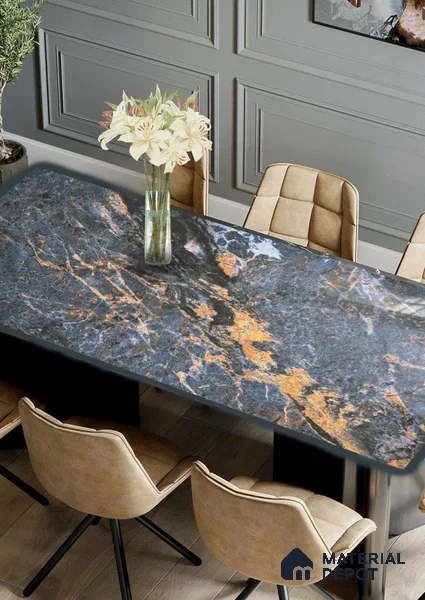 Grey Marble Look Alabaster Sheet/Panel 8 ft x 4 ft - 2 mm | PN 06482 | Suitable for Pooja Room, Feature Wall, Ceiling & Reception | Width is Subjected to 5% Variation