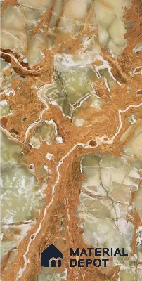 Brown Marble Look Alabaster Sheet/Panel 8 ft x 4 ft - 2 mm | PN 06483 | Suitable for Pooja Room, Feature Wall, Ceiling & Reception | Width is Subjected to 5% Variation