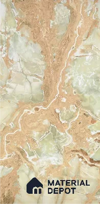Brown Marble Look Alabaster Sheet/Panel 8 ft x 4 ft - 2 mm | PN 06483 | Suitable for Pooja Room, Feature Wall, Ceiling & Reception | Width is Subjected to 5% Variation