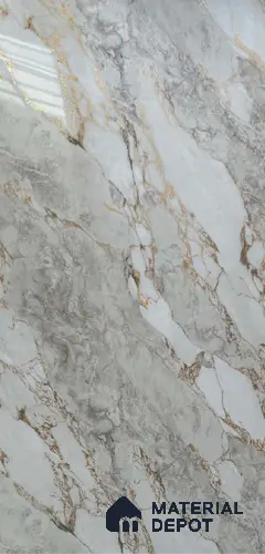 White Marble Look Alabaster Sheet/Panel 8 ft x 4 ft - 2 mm | PN 06474 | Suitable for Pooja Room, Feature Wall, Ceiling & Reception | Width is Subjected to 5% Variation