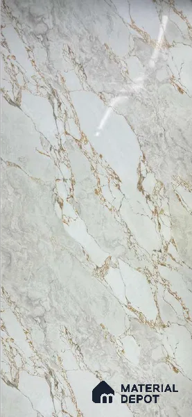 White Marble Look Alabaster Sheet/Panel 8 ft x 4 ft - 2 mm | PN 06474 | Suitable for Pooja Room, Feature Wall, Ceiling & Reception | Width is Subjected to 5% Variation