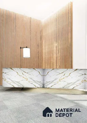 White Marble Look Alabaster Sheet/Panel 8 ft x 4 ft - 2 mm | PN 06475 | Suitable for Pooja Room, Feature Wall, Ceiling & Reception | Width is Subjected to 5% Variation