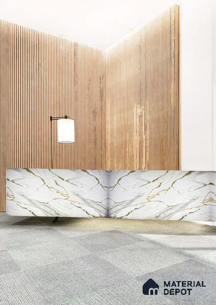 White Marble Look Alabaster Sheet/Panel 8 ft x 4 ft - 2 mm | PN 06475 | Suitable for Pooja Room, Feature Wall, Ceiling & Reception | Width is Subjected to 5% Variation