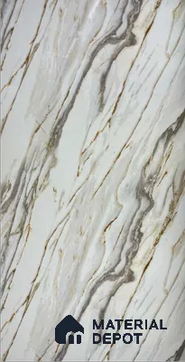 White Marble Look Alabaster Sheet/Panel 8 ft x 4 ft - 2 mm | PN 06476 | Suitable for Pooja Room, Feature Wall, Ceiling & Reception | Width is Subjected to 5% Variation