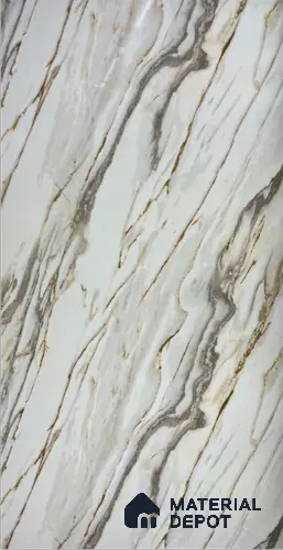 White Marble Look Alabaster Sheet/Panel 8 ft x 4 ft - 2 mm | PN 06476 | Suitable for Pooja Room, Feature Wall, Ceiling & Reception | Width is Subjected to 5% Variation