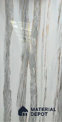 White Marble Look Alabaster Sheet/Panel 8 ft x 4 ft - 2 mm | PN 06477 | Suitable for Pooja Room, Feature Wall, Ceiling & Reception | Width is Subjected to 5% Variation