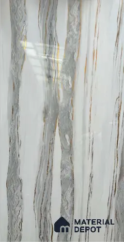 White Marble Look Alabaster Sheet/Panel 8 ft x 4 ft - 2 mm | PN 06477 | Suitable for Pooja Room, Feature Wall, Ceiling & Reception | Width is Subjected to 5% Variation