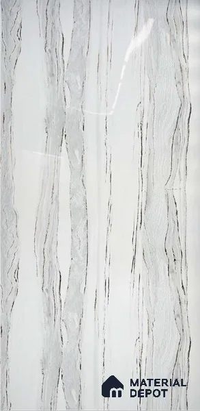 White Marble Look Alabaster Sheet/Panel 8 ft x 4 ft - 2 mm | PN 06477 | Suitable for Pooja Room, Feature Wall, Ceiling & Reception | Width is Subjected to 5% Variation