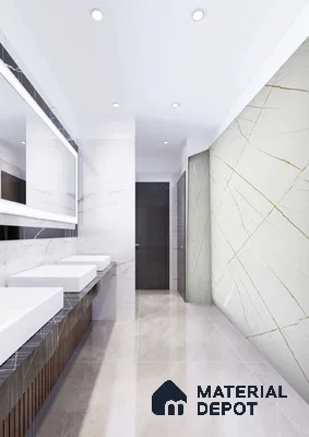 White Marble Look Alabaster Sheet/Panel 8 ft x 4 ft - 2 mm | PN 06478 | Suitable for Pooja Room, Feature Wall, Ceiling & Reception | Width is Subjected to 5% Variation