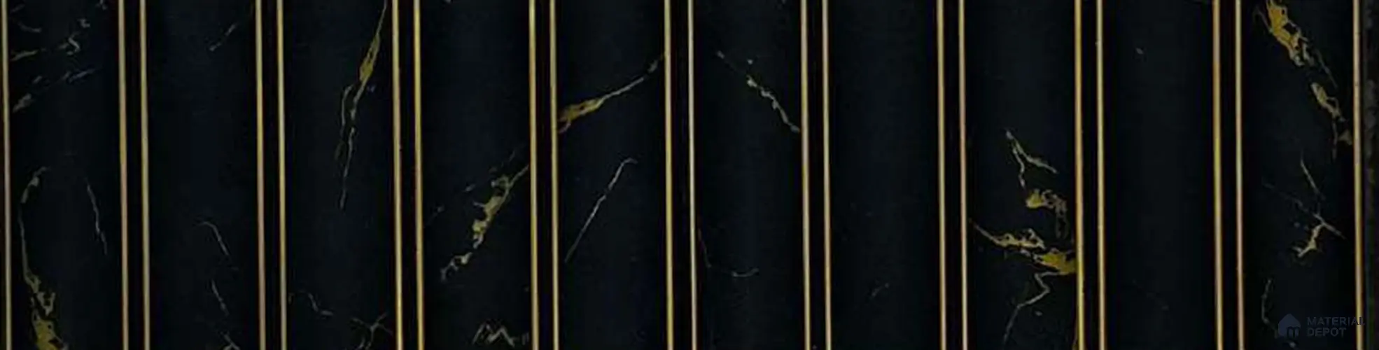Black Marble Louver PN 05544 8 ft x 6 inch Charcoal Panel - 7 mm | Suitable for Feature Wall, TV Unit & Living Room | Width is Subjected to 5% Variation
