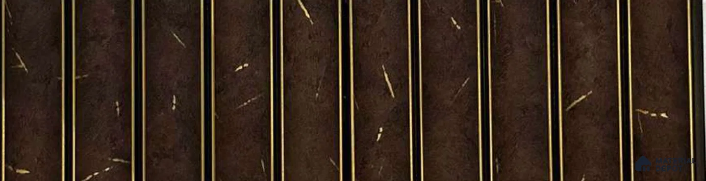 Brown Marble Louver PN 05545 8 ft x 6 inch Charcoal Panel - 7 mm | Suitable for Feature Wall, TV Unit & Living Room | Width is Subjected to 5% Variation