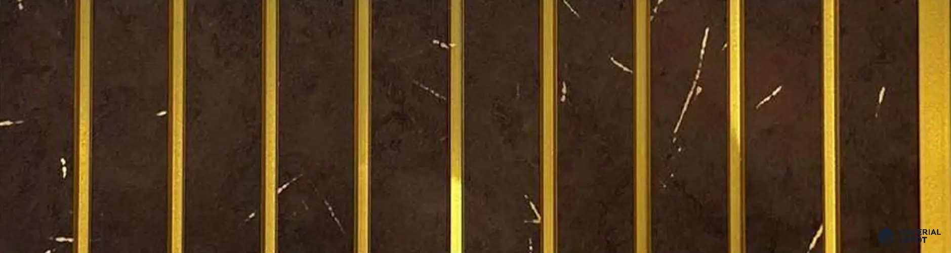 Brown Marble Louver PN 05540 9.5 ft x 6 inch Charcoal Panel - 7 mm | Suitable for Feature Wall, TV Unit & Living Room | Width is Subjected to 5% Variation