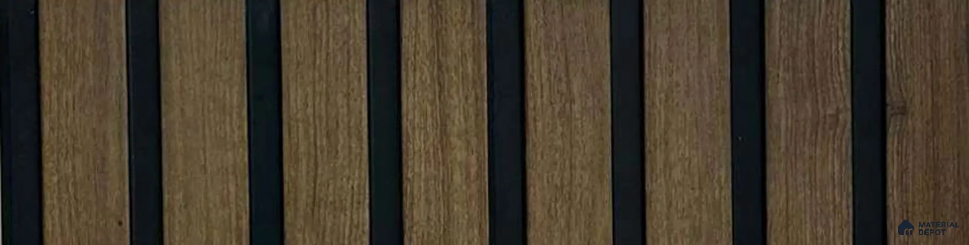 Brown Wooden Louver PN 05547 8 ft x 6 inch Charcoal Panel - 7 mm | Suitable for Feature Wall, TV Unit & Living Room | Width is Subjected to 5% Variation